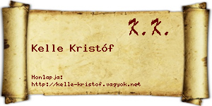 Kelle Kristóf névjegykártya